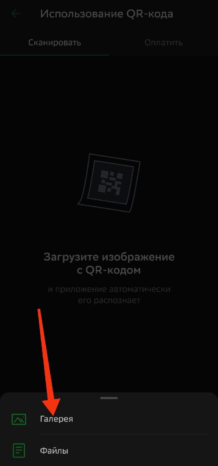 Оплата по QR загрузка изобаржения в Сбербанк-Онлайн